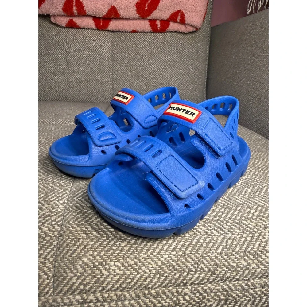 Hunter Little Kids Dottie Slingback Blue EVA Casual Flat Sandals HKDOTTIE US 8